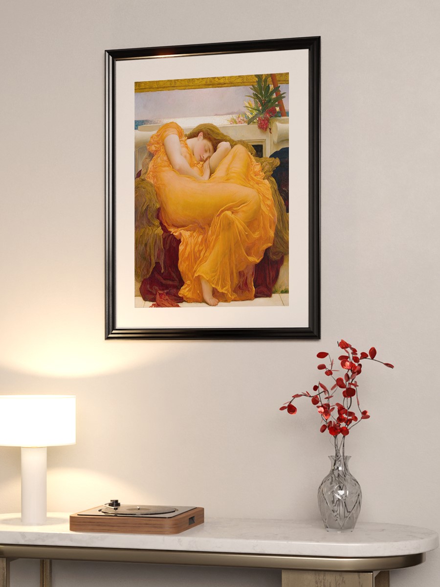 Flaming June Tablo Sanatsal Ünlü Ressam Poster Çerçevesiz Yüksek Kalite Poster