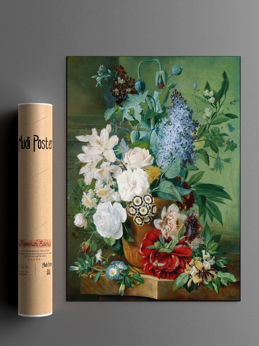 Flowers in a Vase Tablo Sanatsal Ünlü Ressam Poster Çerçevesiz Yüksek Kalite Poster