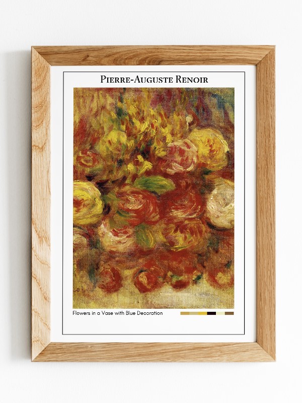 Pierre-Auguste Renoir Flowers in a Vase with Blue Decoration Poster