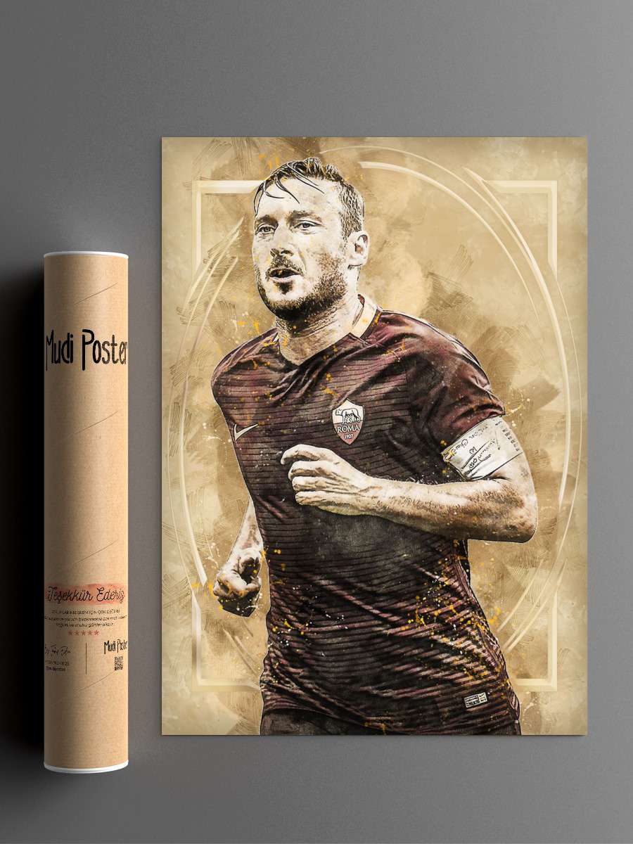 Francesco Totti Futbol Poster Çerçevesiz Yüksek Kalite Futbolcu Duvar Poster