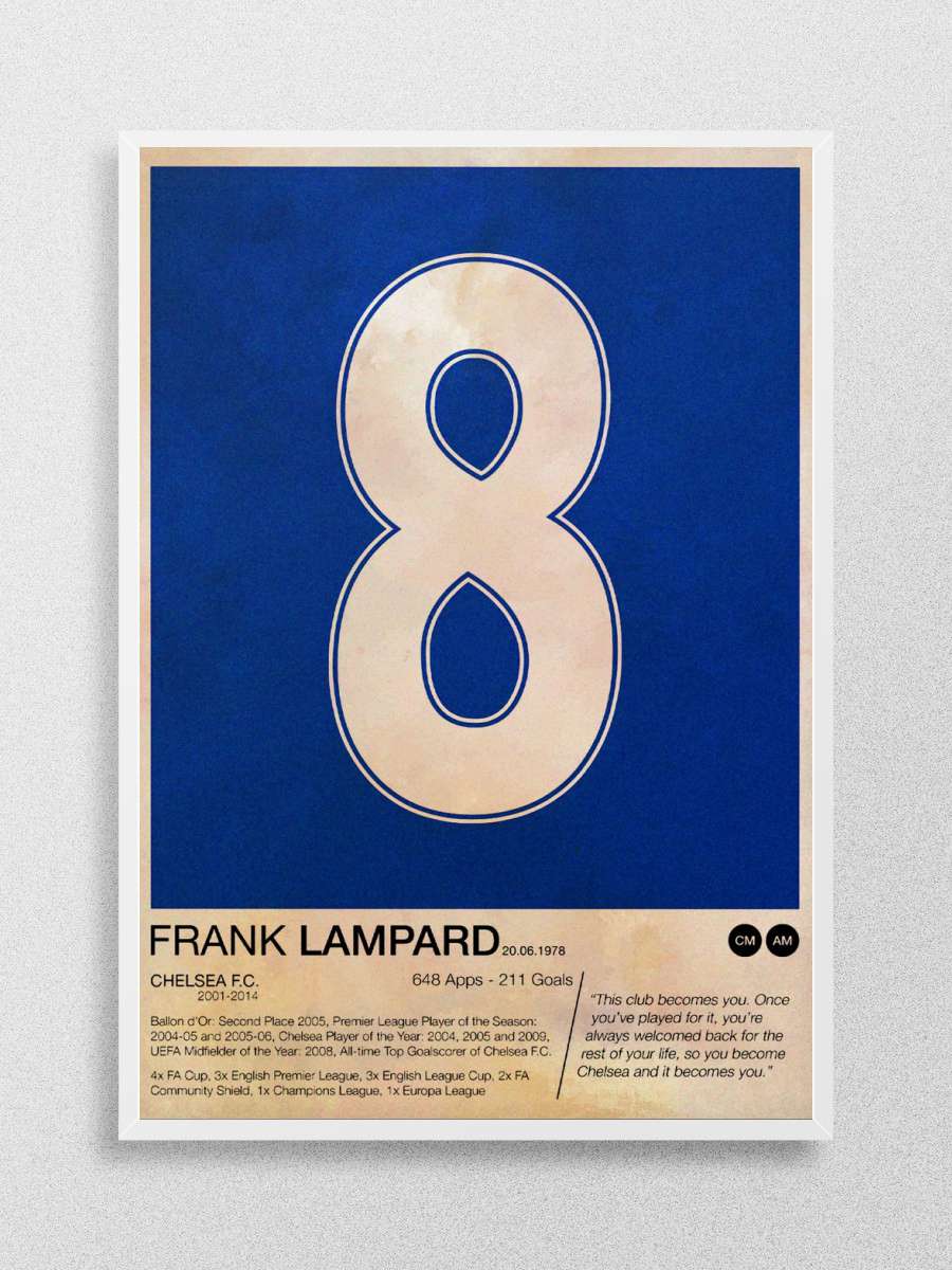 Frank Lampard Futbol Poster Çerçevesiz Yüksek Kalite Futbolcu Duvar Poster