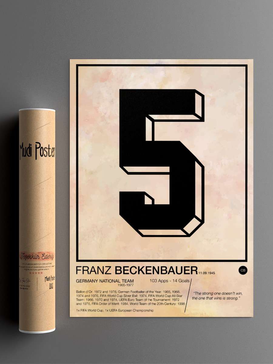 Franz Beckenbauer Futbol Poster Çerçevesiz Yüksek Kalite Futbolcu Duvar Poster