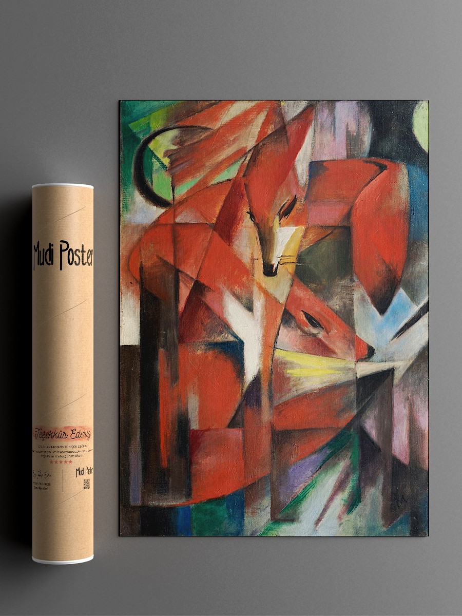 Franz Marc The Foxes Tablo Sanatsal Ünlü Ressam Poster Çerçevesiz Yüksek Kalite Poster
