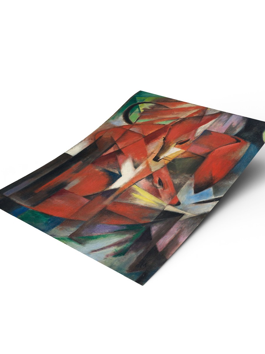 Franz Marc The Foxes Tablo Sanatsal Ünlü Ressam Poster Çerçevesiz Yüksek Kalite Poster