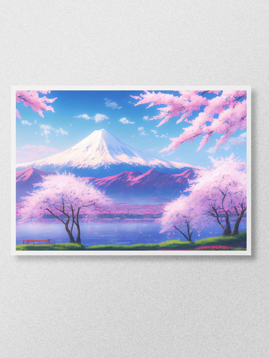 Fuji Mount sakura trees Anime Poster Çerçevesiz Yüksek Kalite Anime Duvar Poster