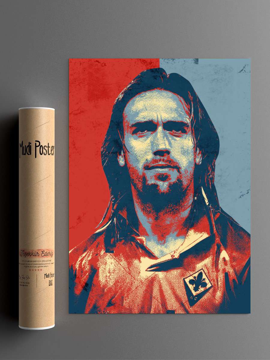 Gabriel Batistuta Futbol Poster Çerçevesiz Yüksek Kalite Futbolcu Duvar Poster