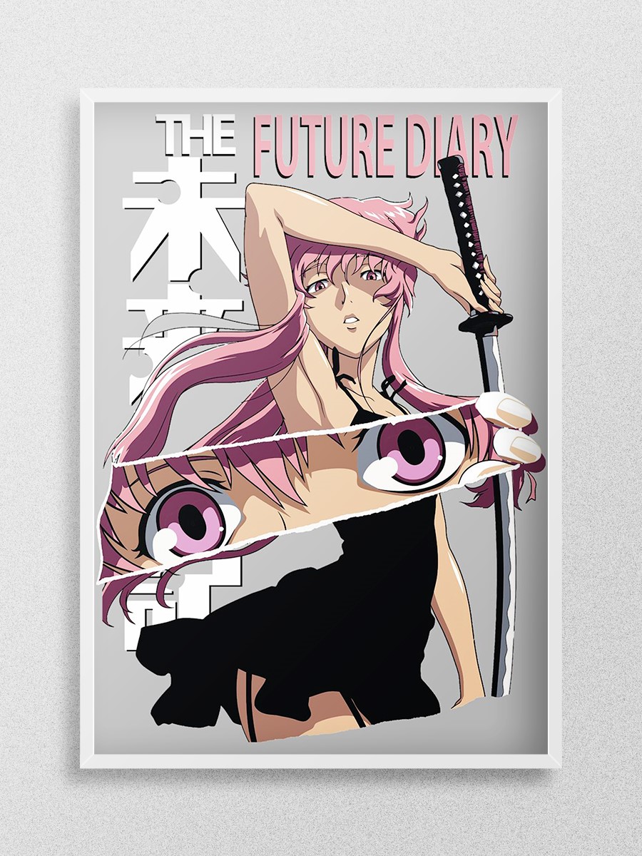 Gasai Yuno Future Diary Anime Poster Çerçevesiz Yüksek Kalite Anime Duvar Poster