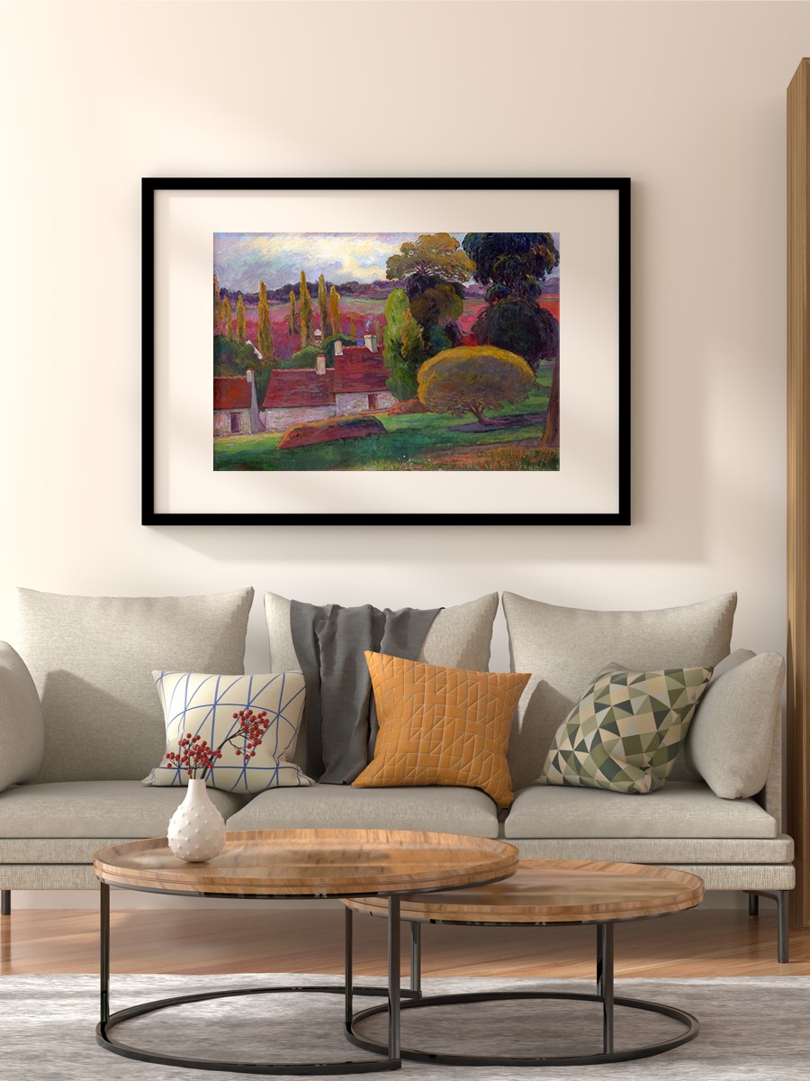 Gauguin Farm in Brittany Tablo Sanatsal Ünlü Ressam Poster Çerçevesiz Yüksek Kalite Poster
