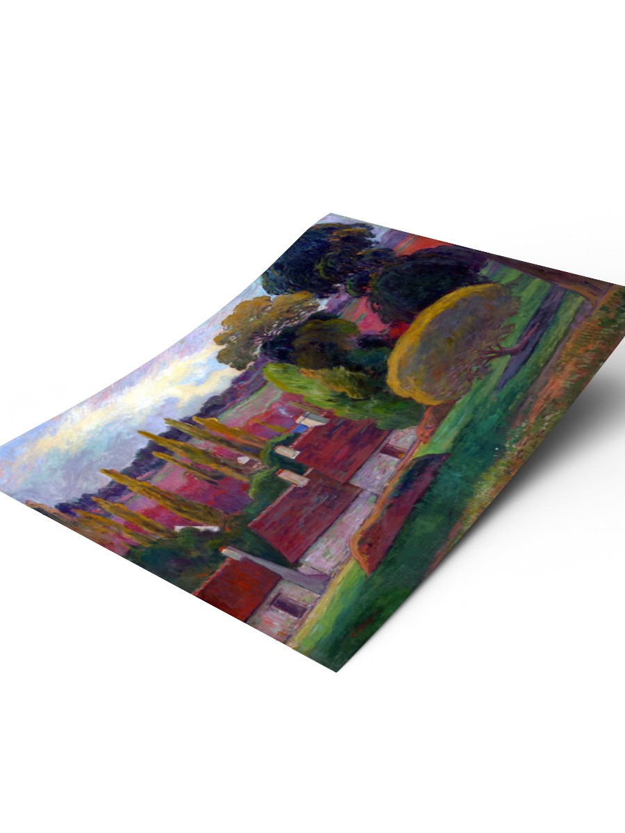 Gauguin Farm in Brittany Tablo Sanatsal Ünlü Ressam Poster Çerçevesiz Yüksek Kalite Poster