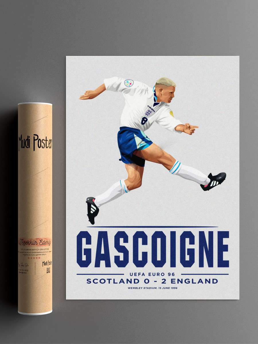 Gazza Futbol Poster Çerçevesiz Yüksek Kalite Futbolcu Duvar Poster
