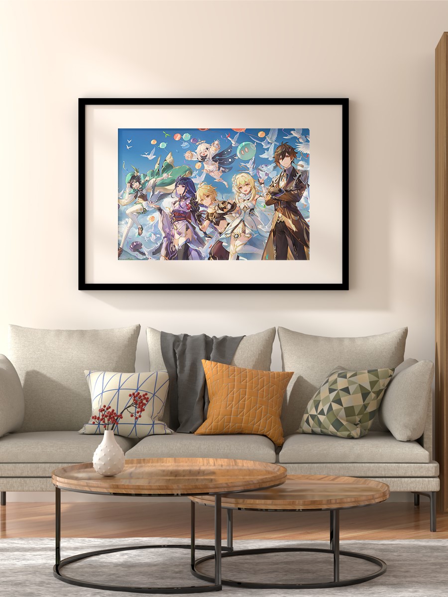 Genshin Impact 2021 G Anime Poster Çerçevesiz Yüksek Kalite Anime Duvar Poster