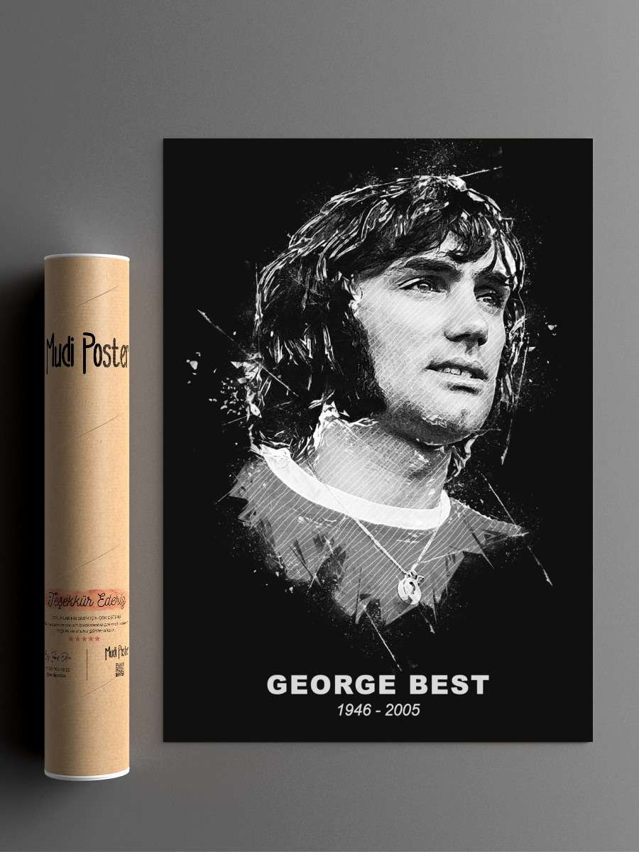 George Best Futbol Poster Çerçevesiz Yüksek Kalite Futbolcu Duvar Poster