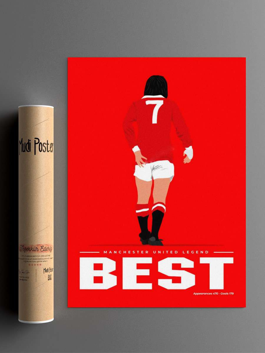 George best Futbol Poster Çerçevesiz Yüksek Kalite Futbolcu Duvar Poster