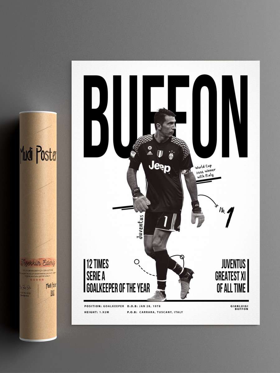 Gianluigi Buffon 1 Futbol Poster Çerçevesiz Yüksek Kalite Futbolcu Duvar Poster