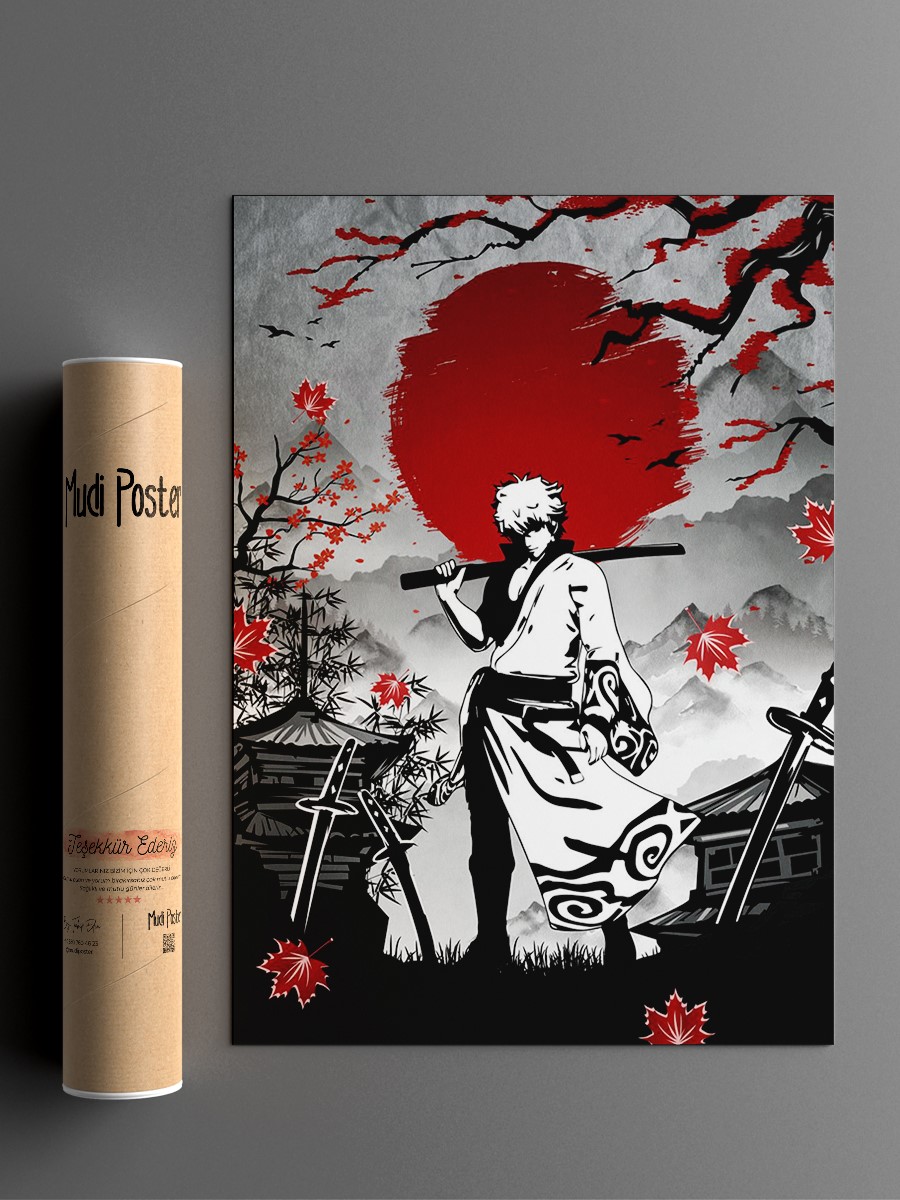 Gintoki Sakata Gintama Anime Poster Çerçevesiz Yüksek Kalite Anime Duvar Poster