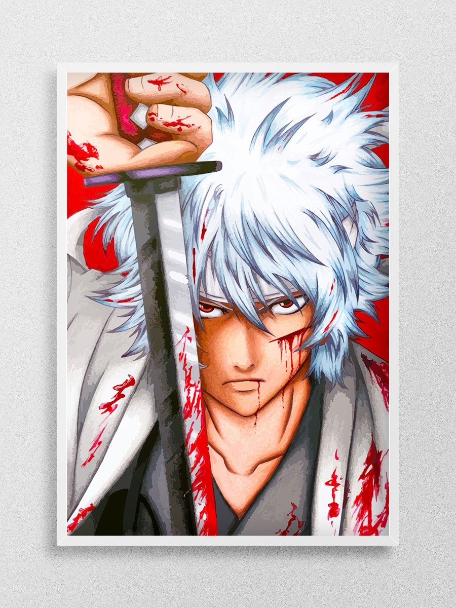 Gintoki Sakata Anime Poster Çerçevesiz Yüksek Kalite Anime Duvar Poster