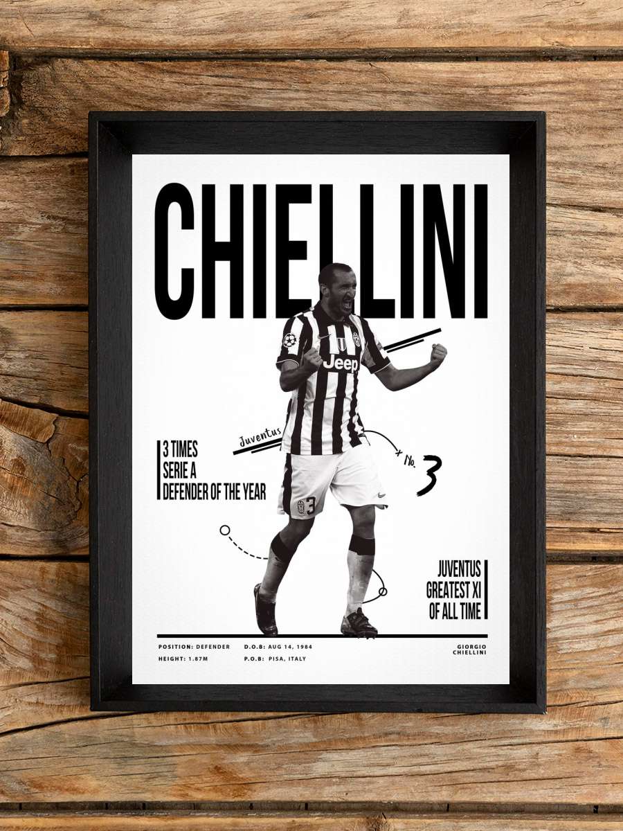 Giorgio Chiellini 3 Futbol Poster Çerçevesiz Yüksek Kalite Futbolcu Duvar Poster