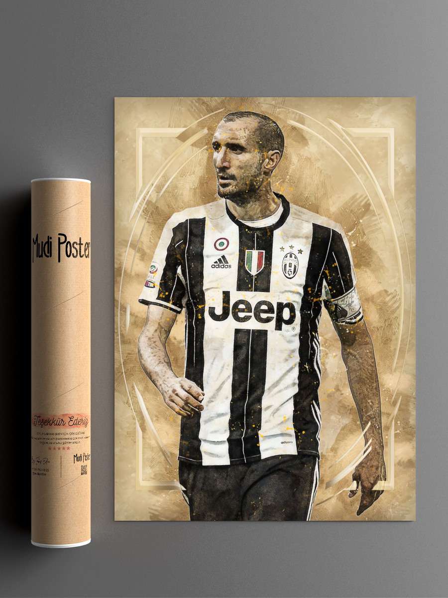 Giorgio Chiellini Futbol Poster Çerçevesiz Yüksek Kalite Futbolcu Duvar Poster