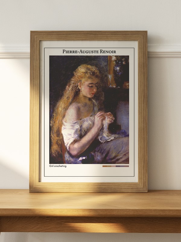 Pierre-Auguste Renoir Girl crocheting Poster - En İyi Fiyatlarla