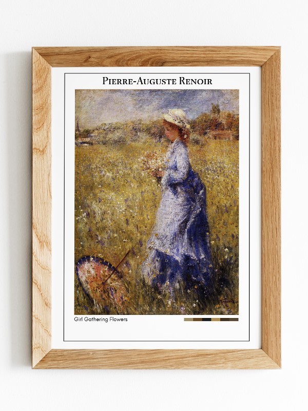 Pierre-Auguste Renoir Girl Gathering Flowers Poster