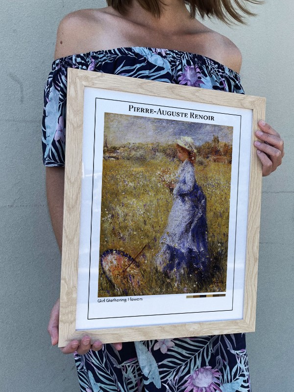 Pierre-Auguste Renoir Girl Gathering Flowers Poster