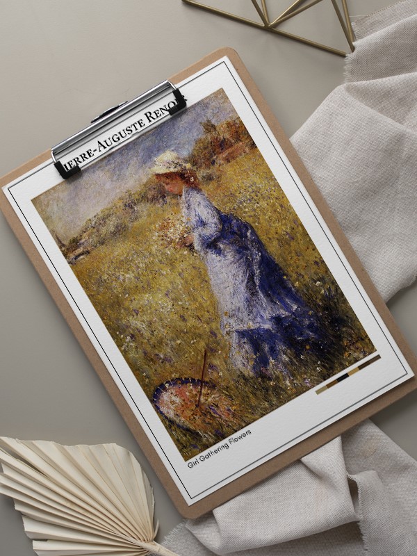 Pierre-Auguste Renoir Girl Gathering Flowers Poster