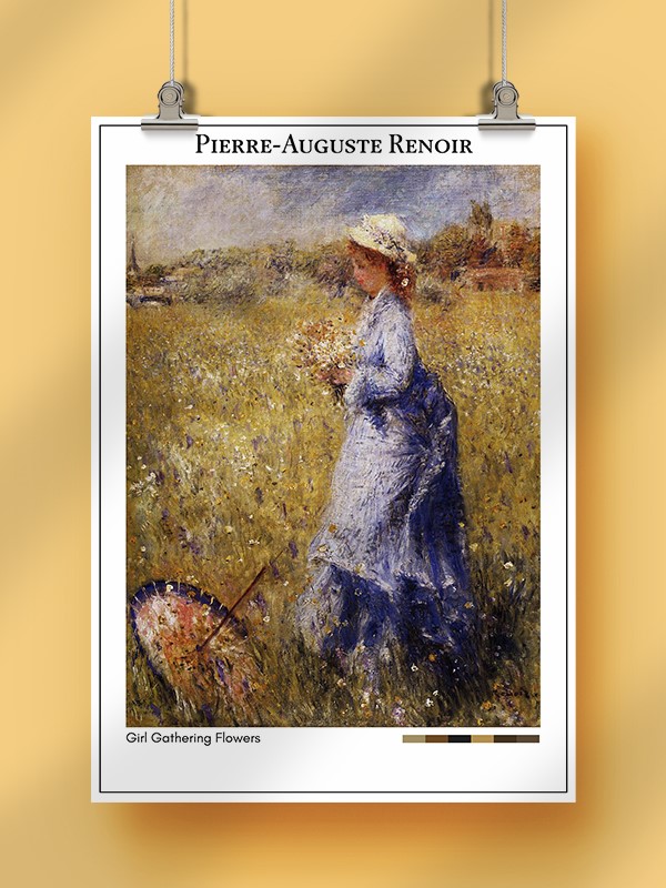 Pierre-Auguste Renoir Girl Gathering Flowers Poster