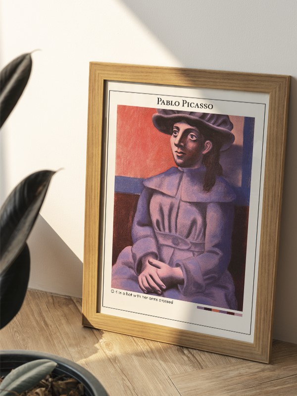 Pablo Picasso Girl in a hat with her arms crossed Poster