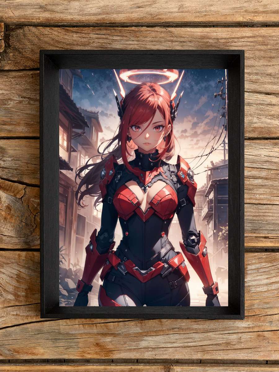 Girl in cyber armor Anime Poster Çerçevesiz Yüksek Kalite Anime Duvar Poster