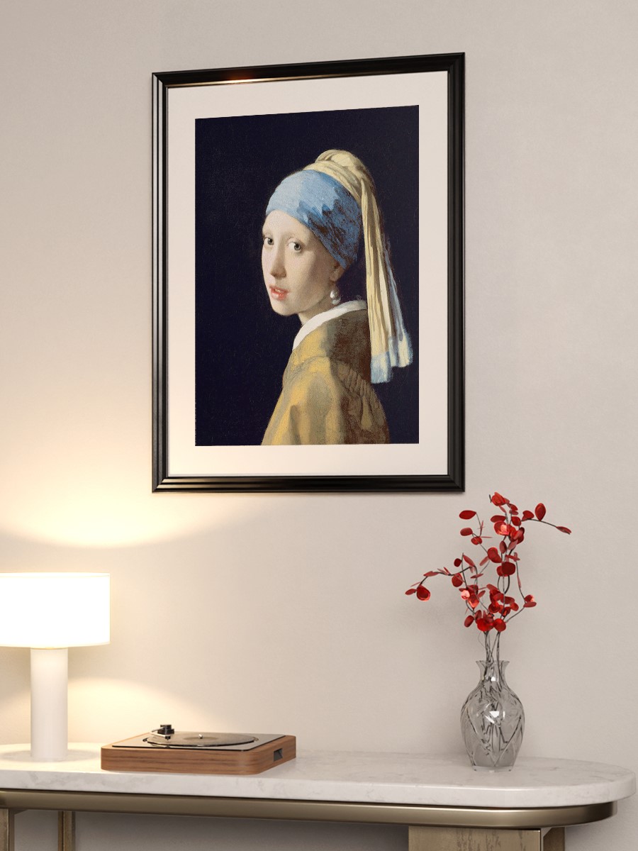 Girl with a Pearl Earring Tablo Sanatsal Ünlü Ressam Poster Çerçevesiz Yüksek Kalite Poster