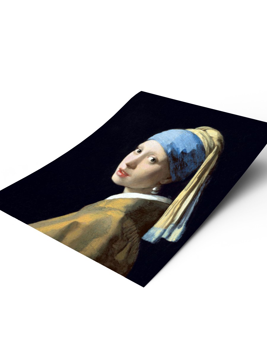 Girl with a Pearl Earring Tablo Sanatsal Ünlü Ressam Poster Çerçevesiz Yüksek Kalite Poster