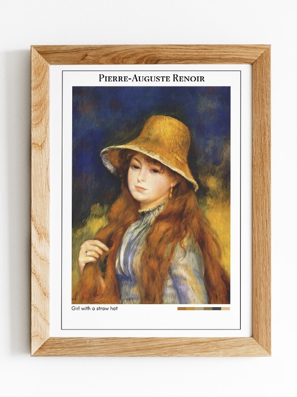 Pierre-Auguste Renoir Girl with a straw hat Poster
