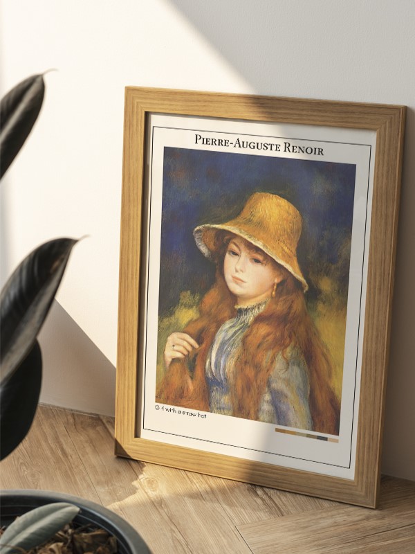 Pierre-Auguste Renoir Girl with a straw hat Poster
