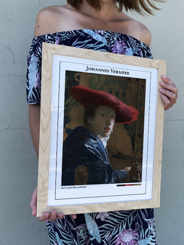 Johannes Vermeer Girl with the red hat Poster