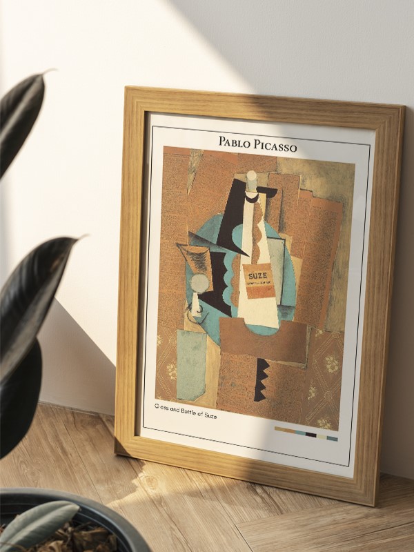 Pablo Picasso Glass and Bottle of Suze Poster