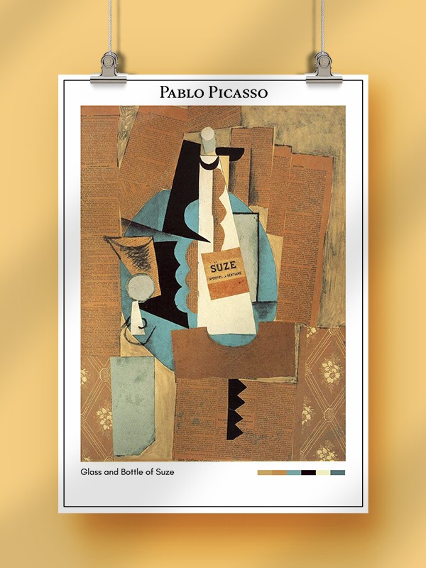 Pablo Picasso Glass and Bottle of Suze Poster