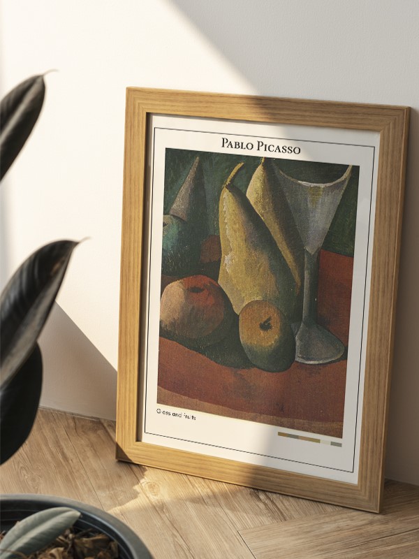 Pablo Picasso Glass and fruits Poster