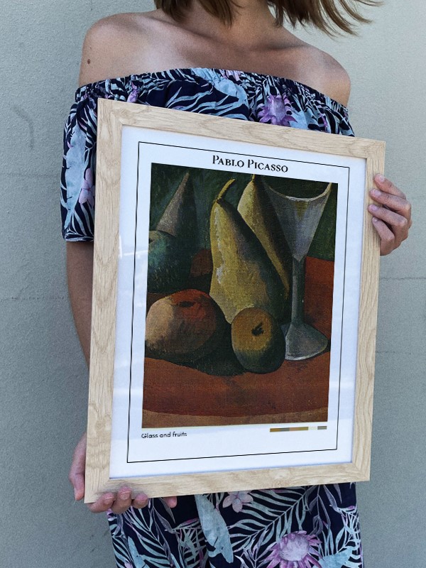 Pablo Picasso Glass and fruits Poster