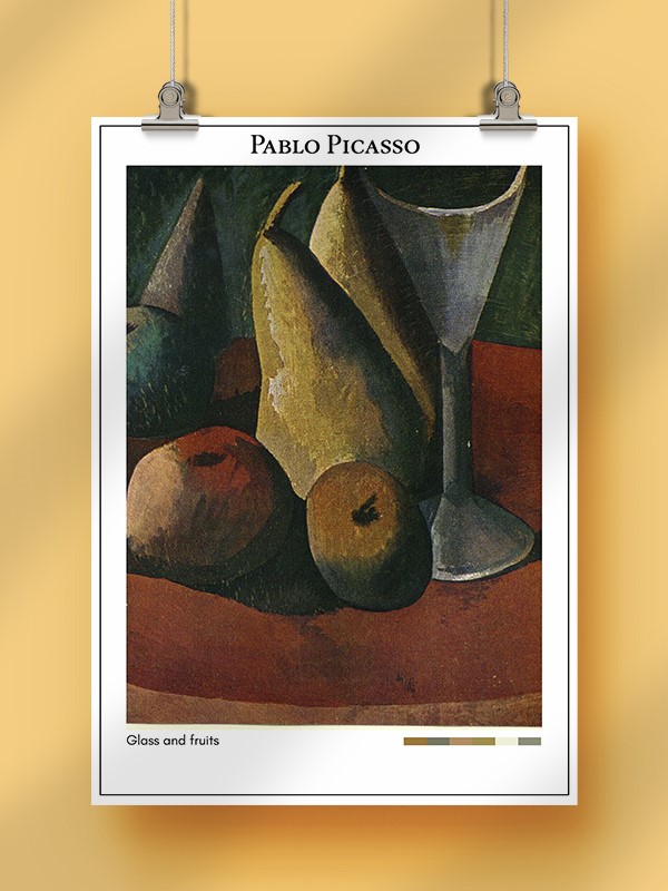 Pablo Picasso Glass and fruits Poster