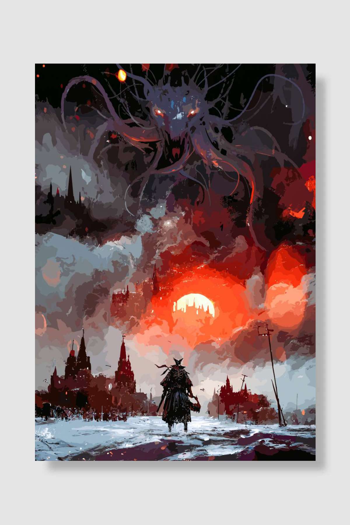 Bloodborne Game Oyun Poster Çerçevesiz Yüksek Kalite Oyun Afiş Duvar Poster - En İyi Fiyatlarla