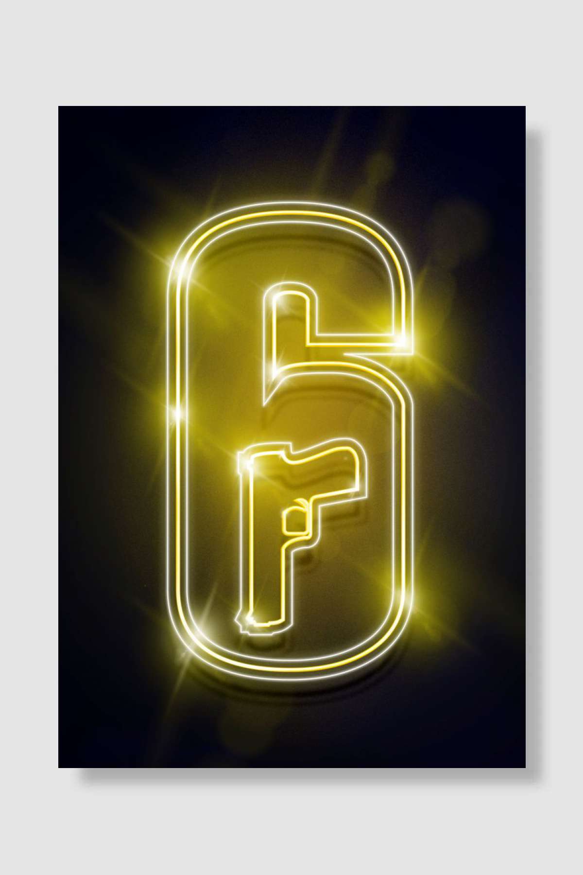 Neon 6 Siege Oyun Poster Çerçevesiz Yüksek Kalite Oyun Afiş Duvar Poster