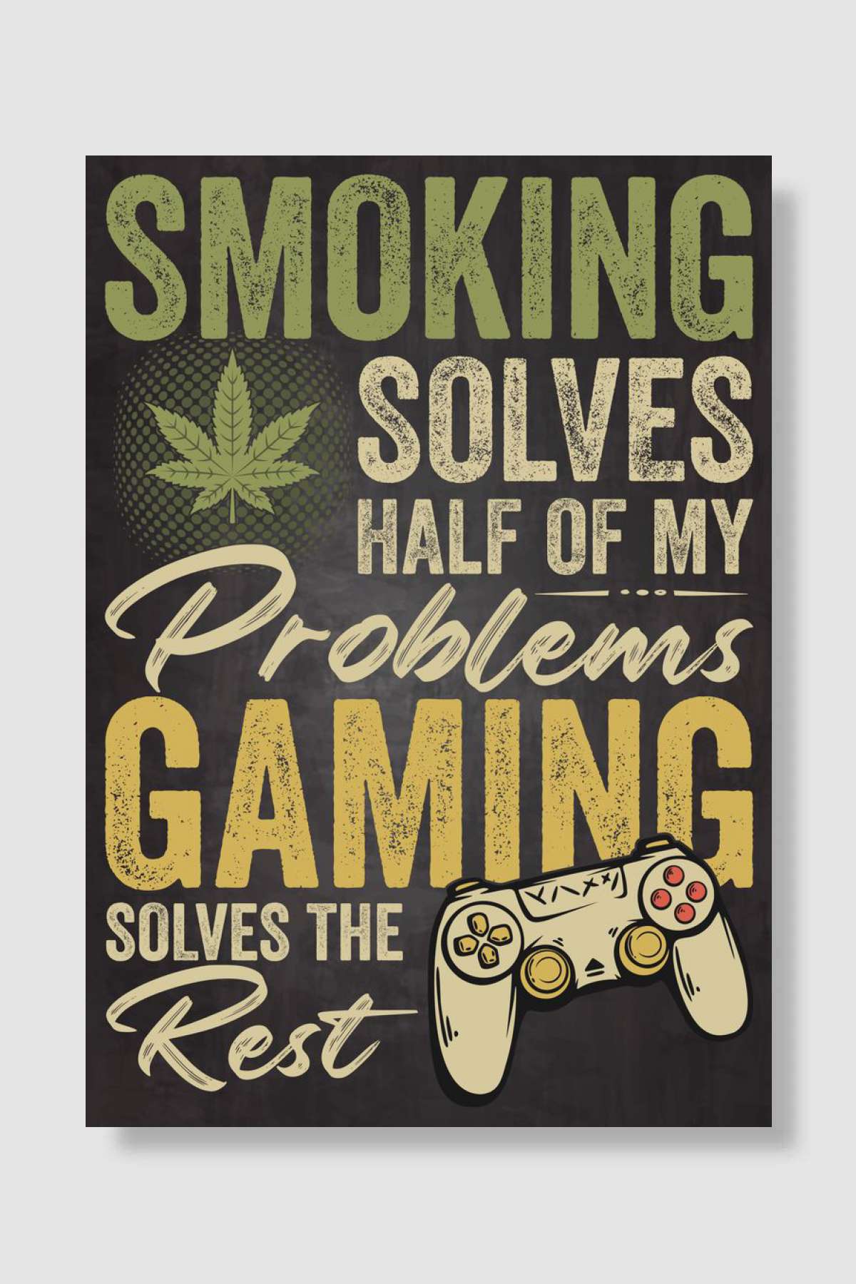 Smoking Weed and Gaming Oyun Poster Çerçevesiz Yüksek Kalite Oyun Afiş Duvar Poster