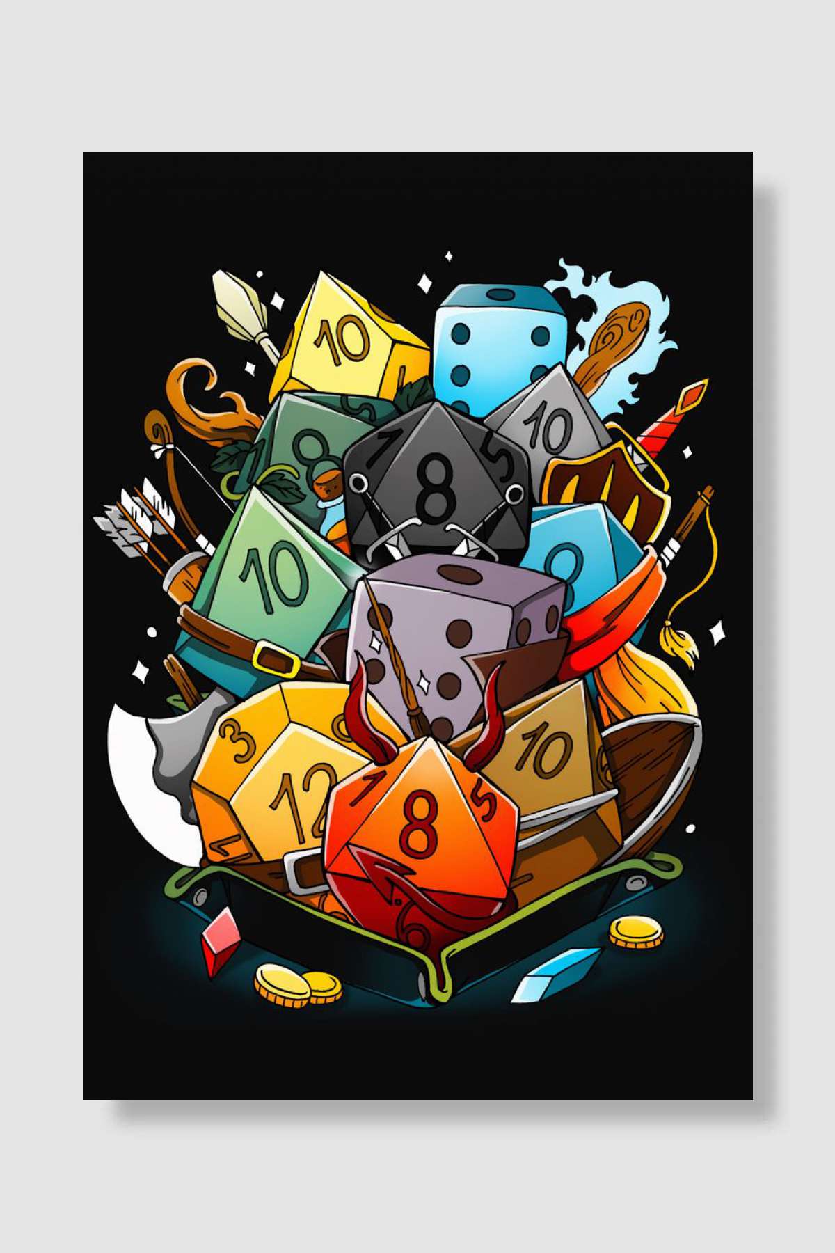 Dice tray Oyun Poster Çerçevesiz Yüksek Kalite Oyun Afiş Duvar Poster - En İyi Fiyatlarla