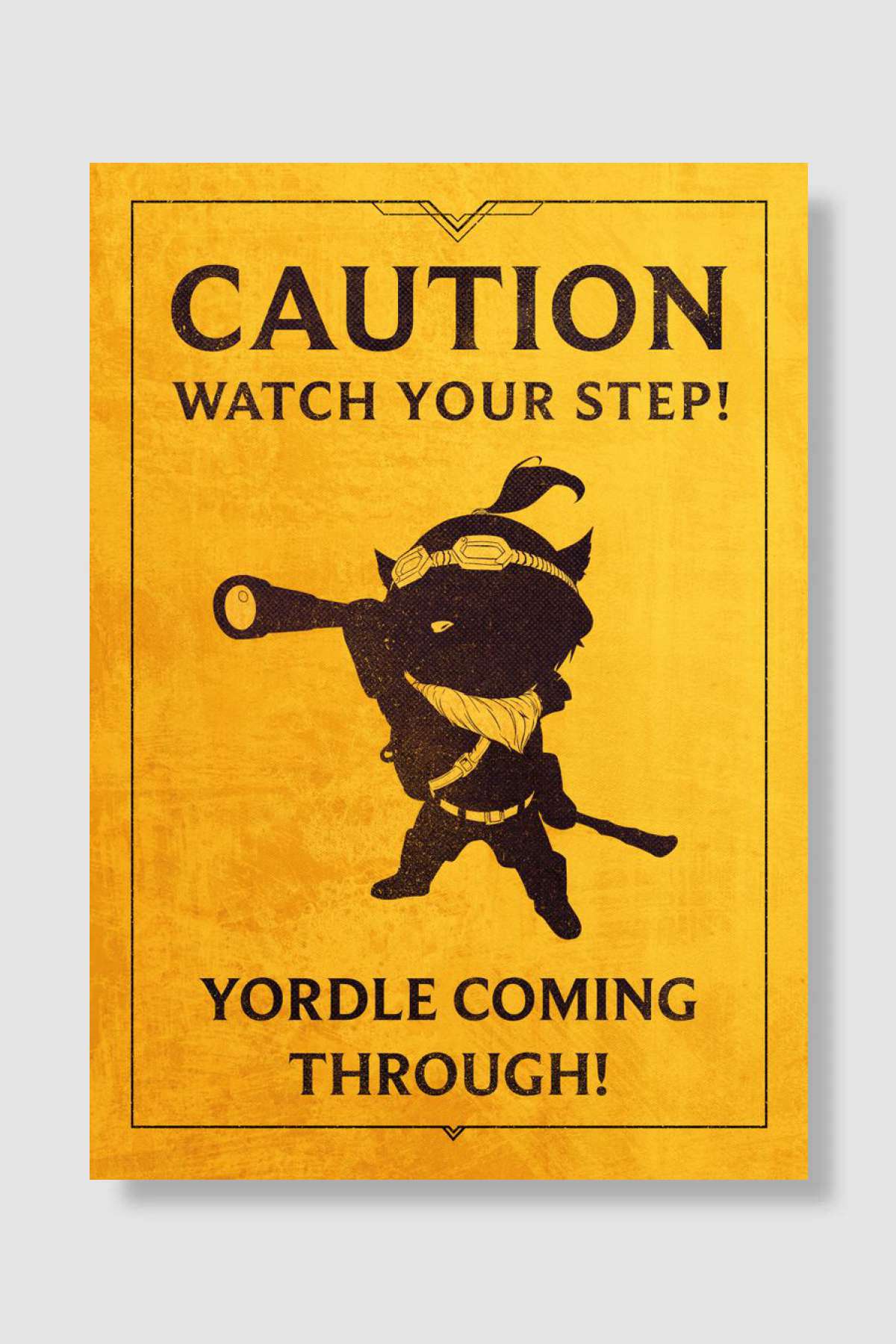 Caution Teemo Oyun Poster Çerçevesiz Yüksek Kalite Oyun Afiş Duvar Poster