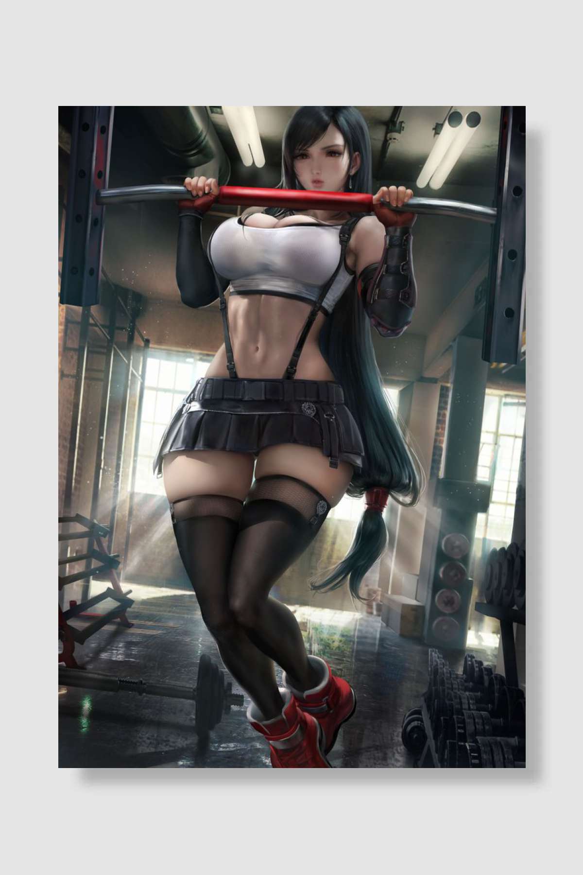 Tifa Pullup Oyun Poster Çerçevesiz Yüksek Kalite Oyun Afiş Duvar Poster