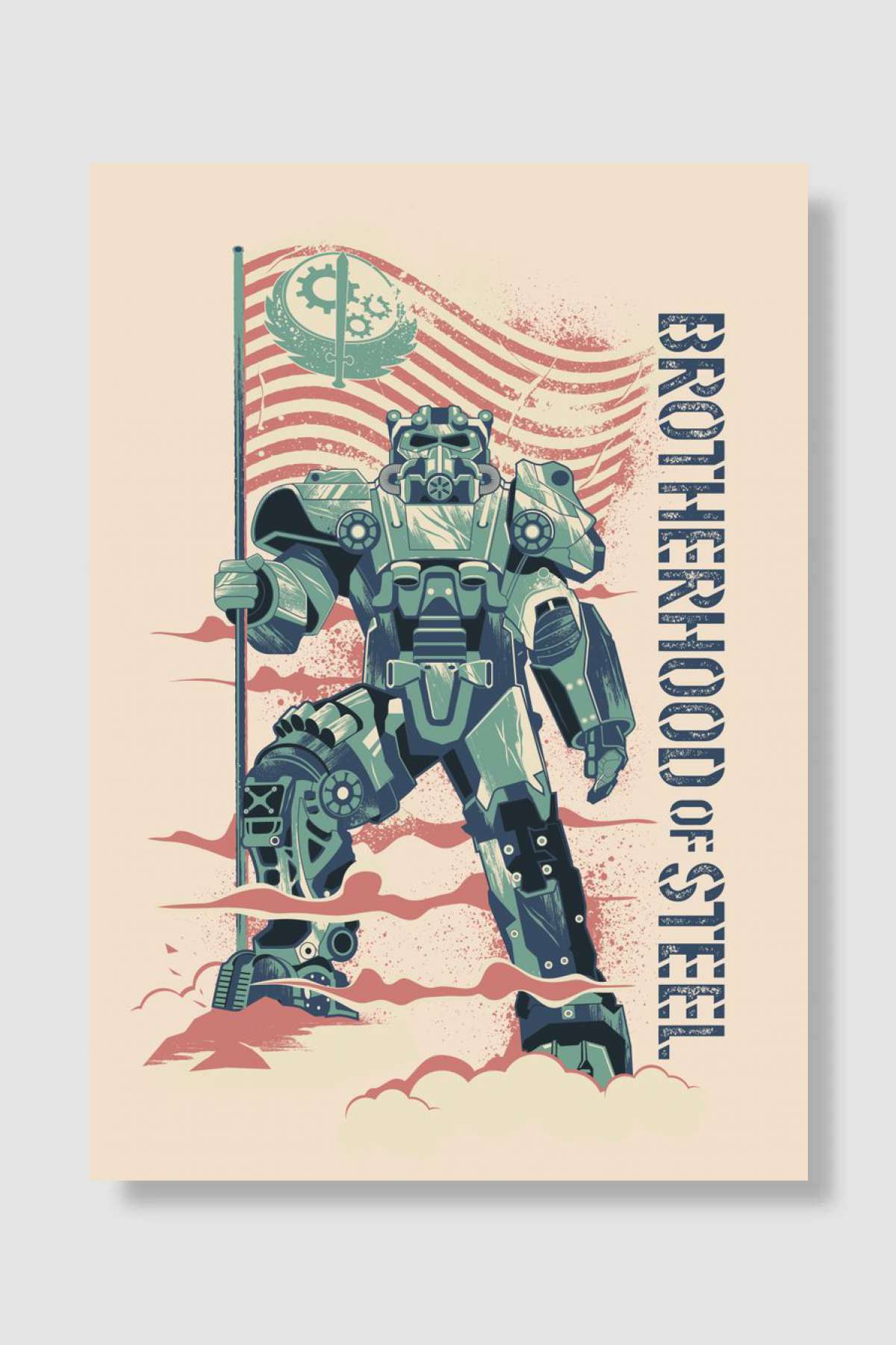 Brotherhood of Steel Oyun Poster Çerçevesiz Yüksek Kalite Oyun Afiş Duvar Poster