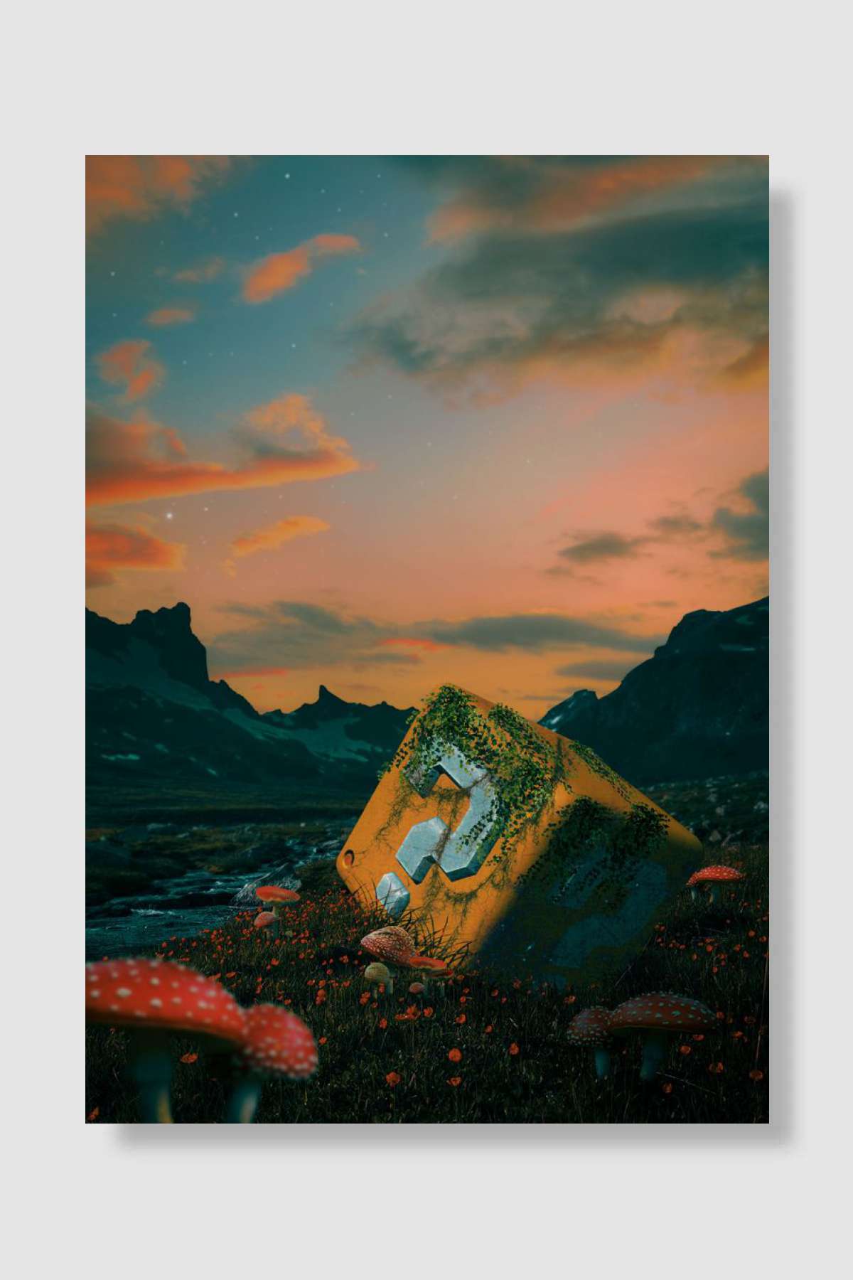 Question Block Oyun Poster Çerçevesiz Yüksek Kalite Oyun Afiş Duvar Poster