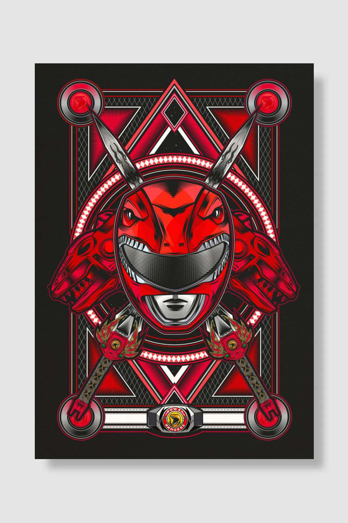 Iconic Red Ranger Oyun Poster Çerçevesiz Yüksek Kalite Oyun Afiş Duvar Poster