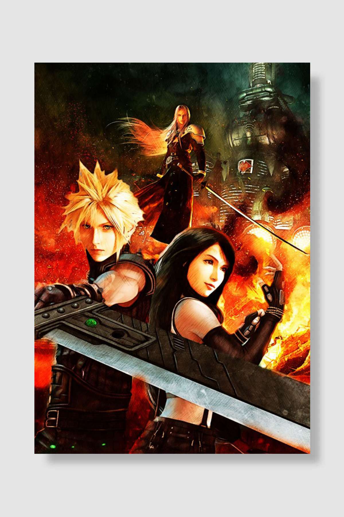 Final Fantasy Oyun Poster Çerçevesiz Yüksek Kalite Oyun Afiş Duvar Poster