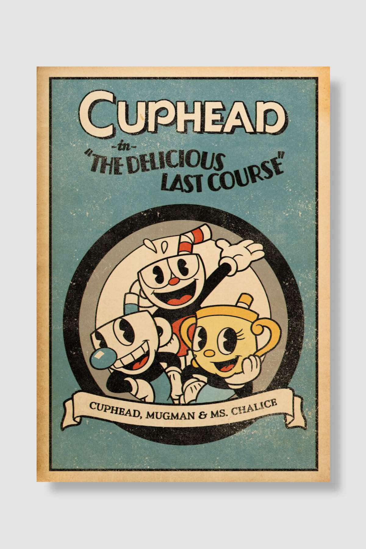 Cuphead, Mugman & Chalice Oyun Poster Çerçevesiz Yüksek Kalite Oyun Afiş Duvar Poster - En İyi Fiyatlarla